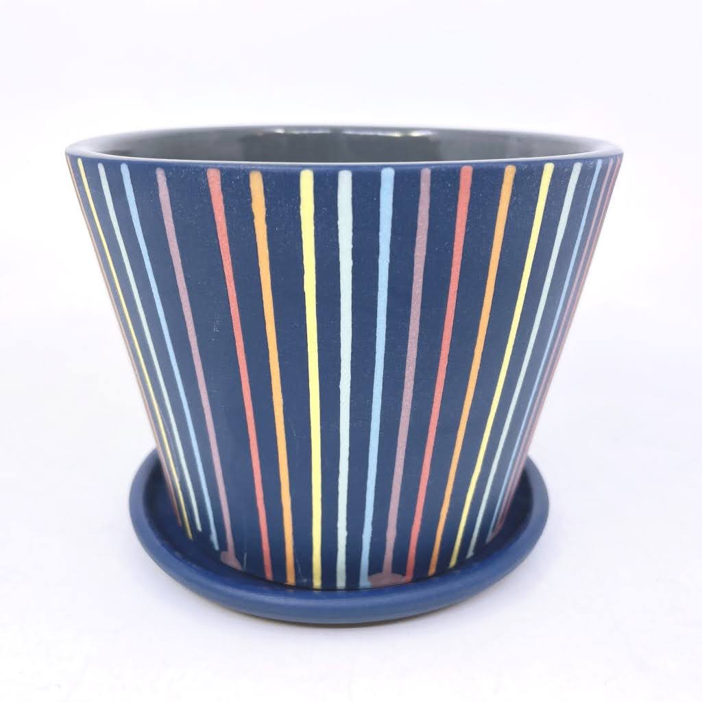 *Preorder* Cobalt Rainbow Drip Small Planter (Ship in August in order of purchase)
