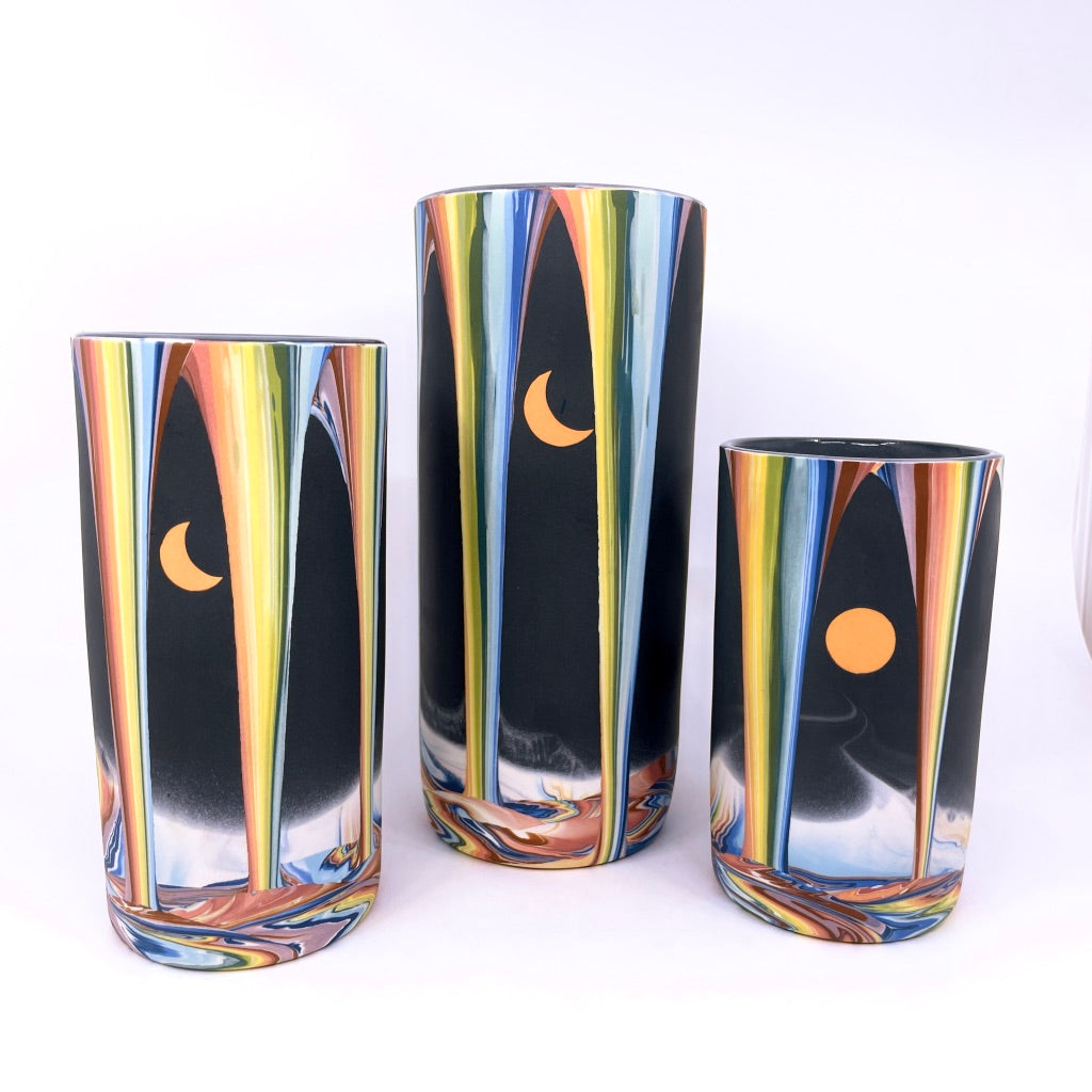 15 Color Rainbow Falls Column Vase - 3 Sizes (1-2 of each ready to ship then will turn preorder)