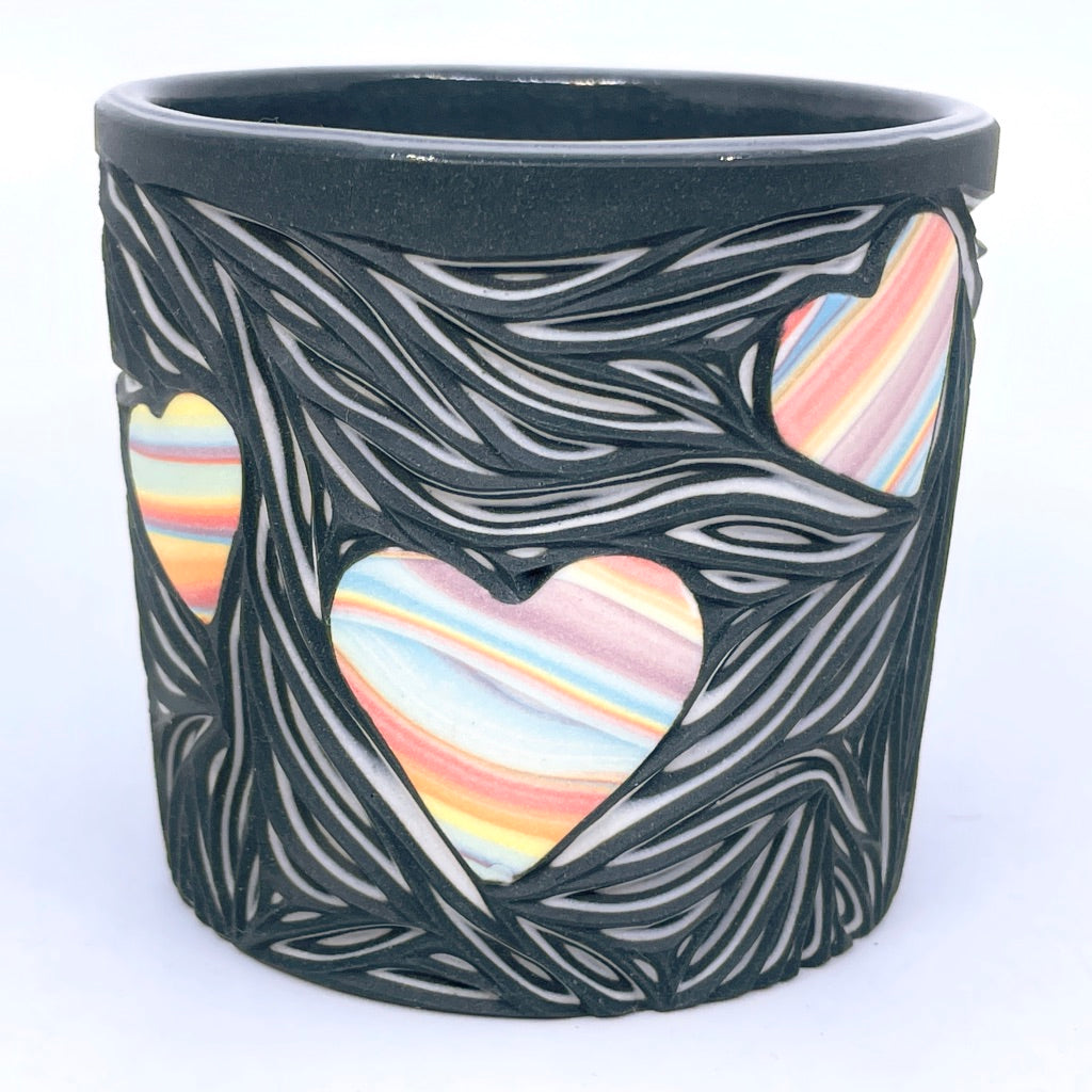 Hybrid Love Tumbler (Black) - Marbled and Layered - 5 Layer Black and White (4 ready to ship)