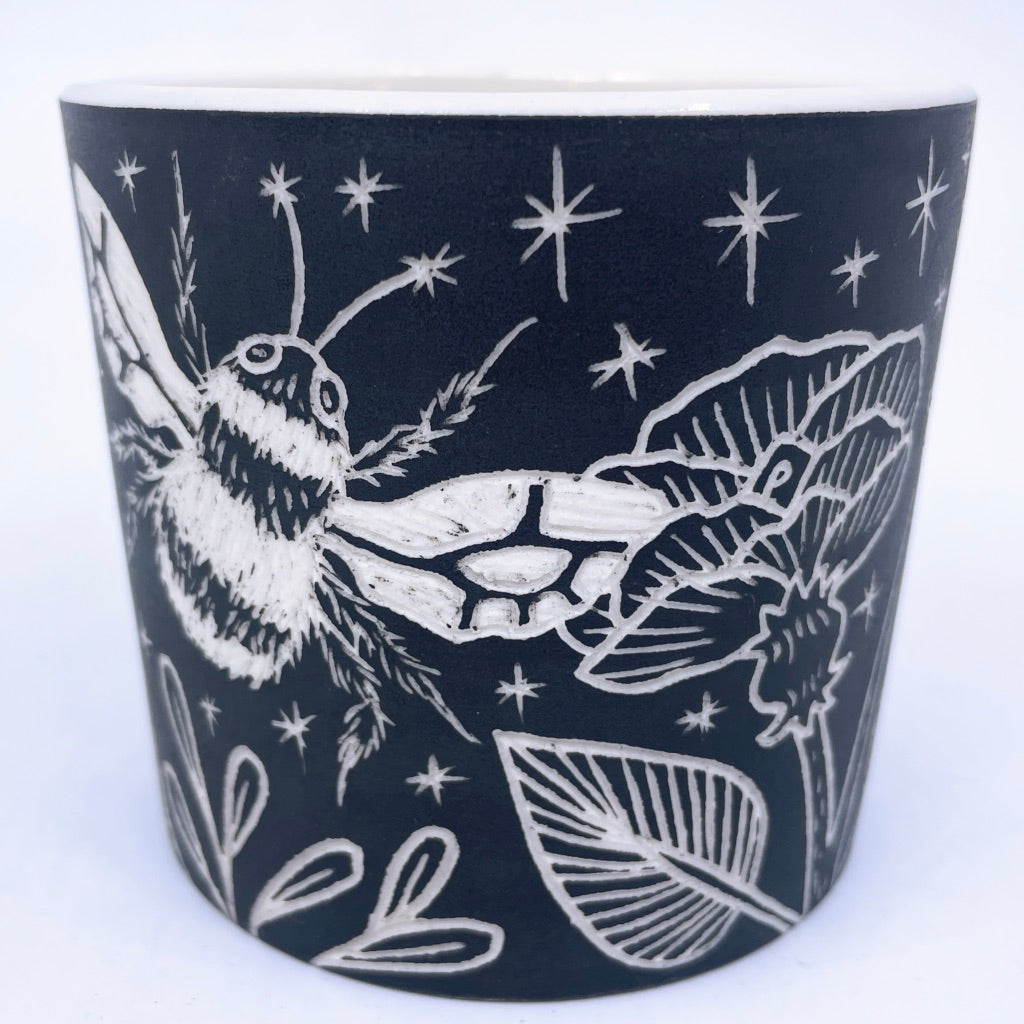 *Now Limited Preorder* Bees and Flowers Sgraffito Tumbler (by Katie Kelly) Now ship in 6-8 weeks