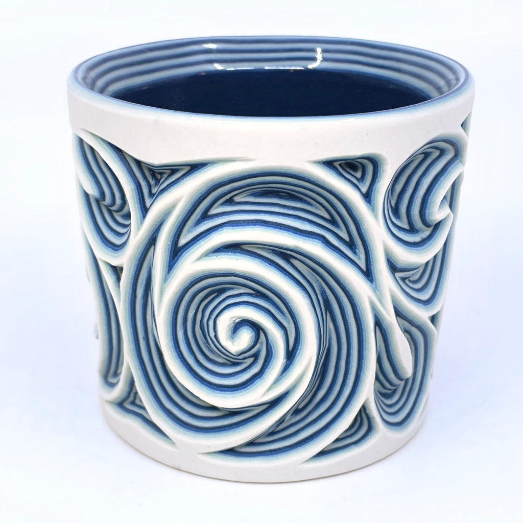 Glacier Swirl 25-Layer Tumbler (tapered interior lip)