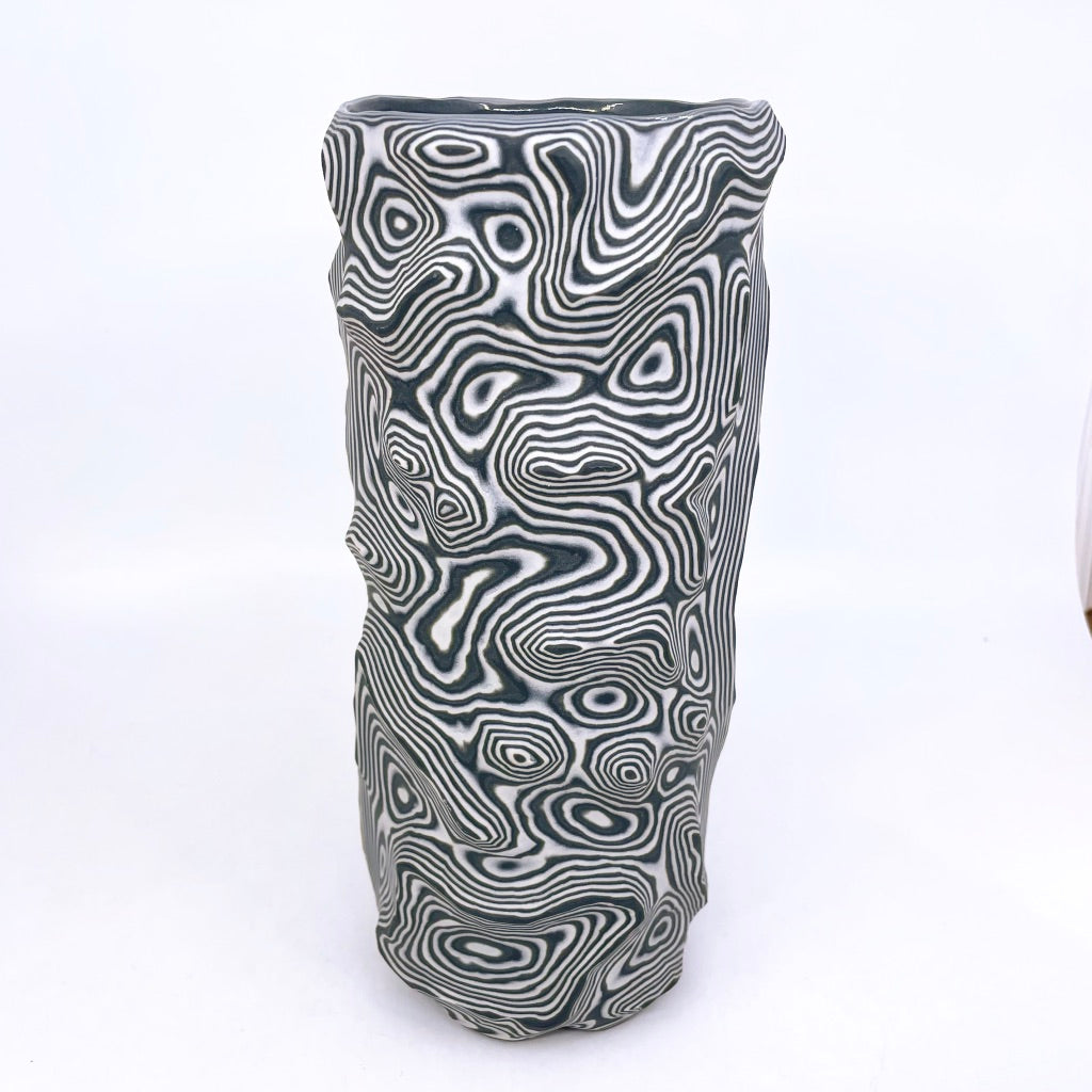 Large 19-Layer Carved Topography Column Vase