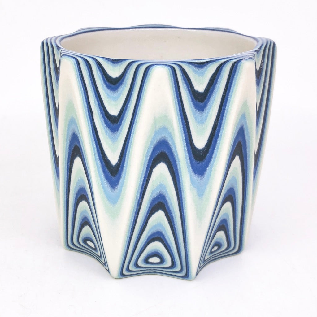 White Interior Glacier 26-Layer Zig Faceted Tumbler (8-Sides)