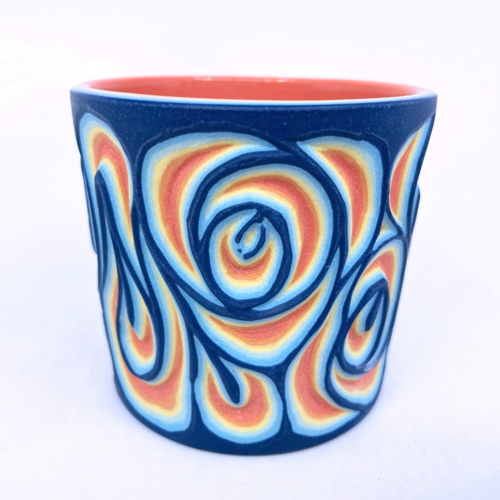 Retro Rainbow Swirl 6-Layer Carved Tumbler (w/ Couple Mistakes)