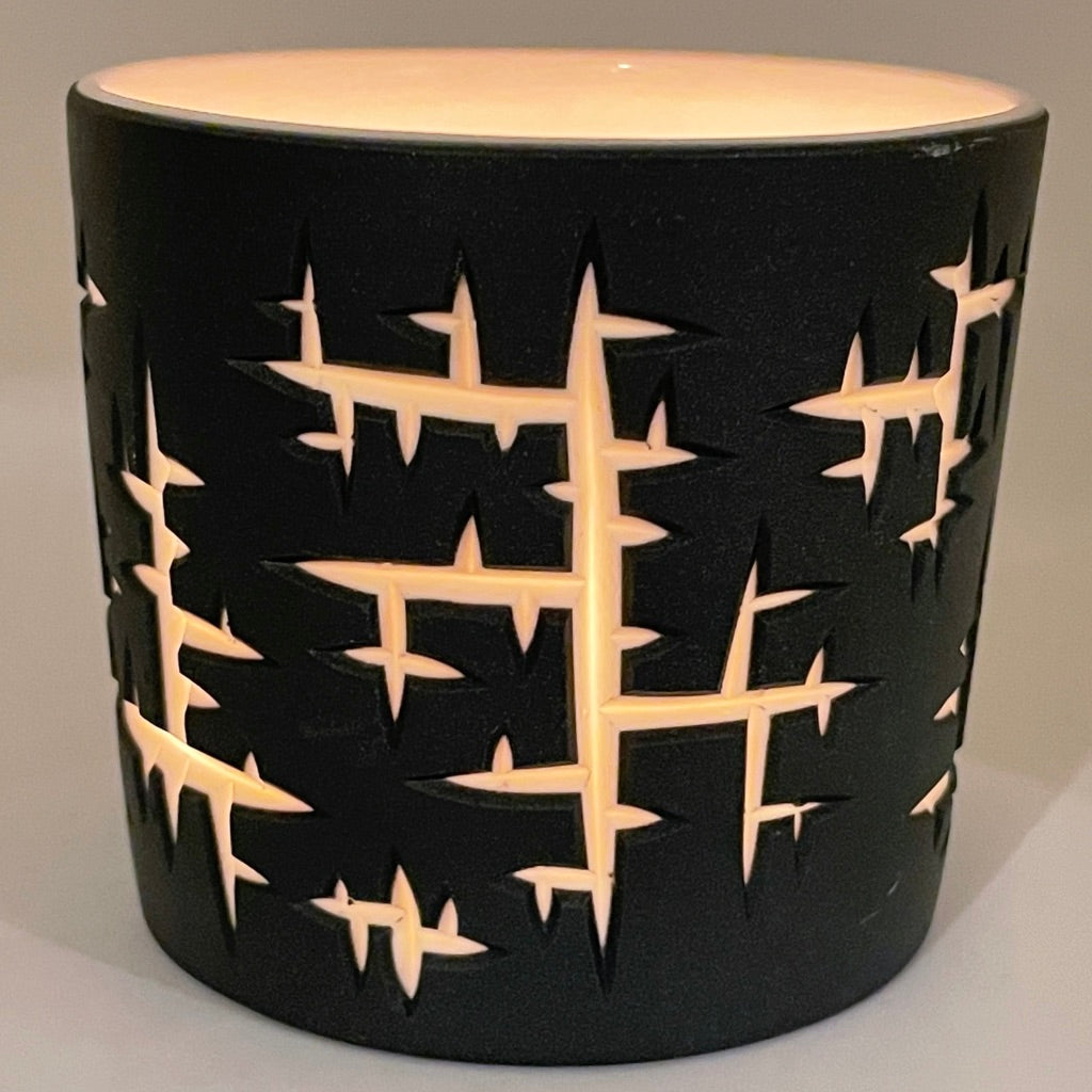 Thorns 2 Layer Carved  Luminary/ Candle Holder -  1 available to ship, then preorder, ship in 4-6 weeks
