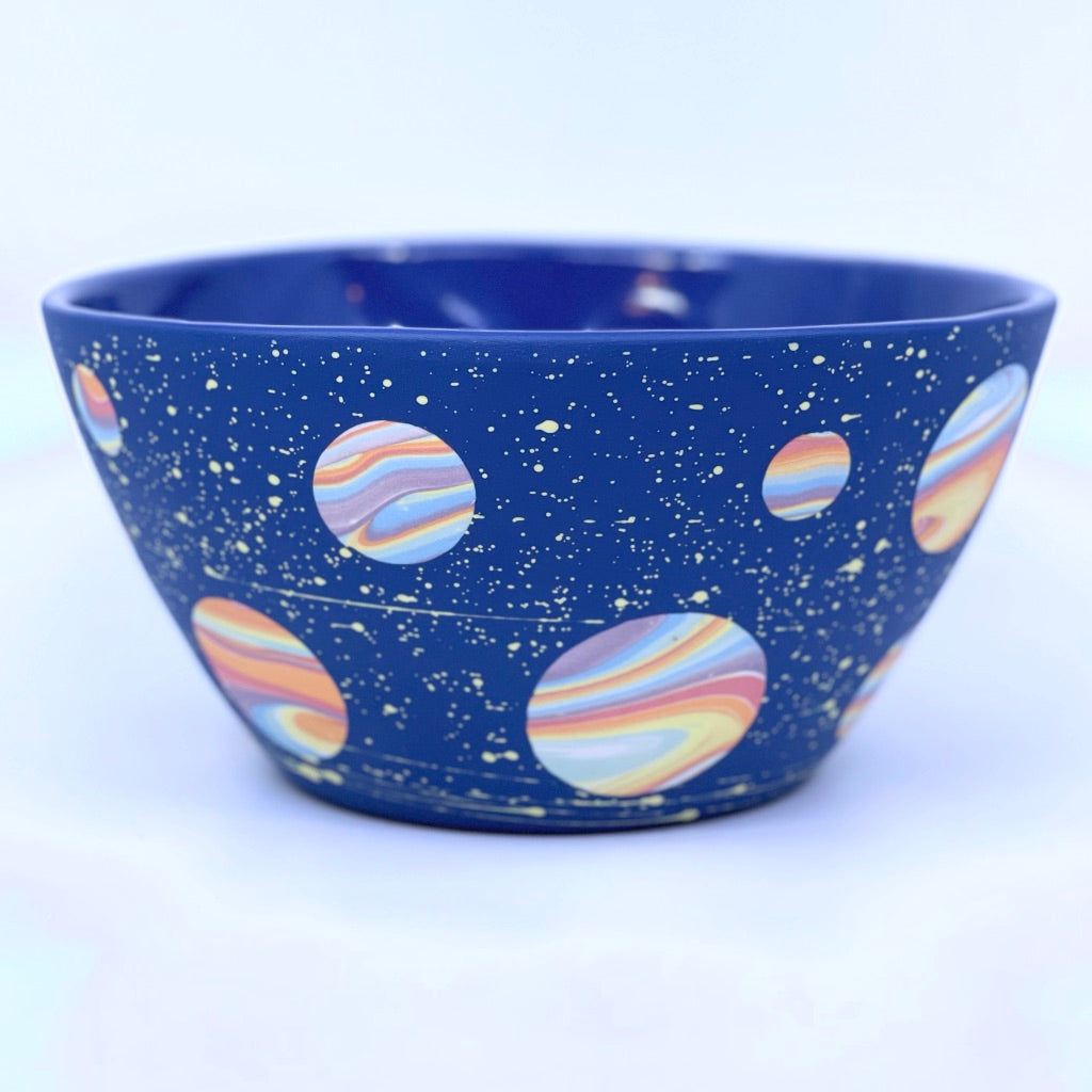 Small Serving "Dinner" Bowl Rainbow Cobalt Galaxy - *Preorder* ship in 4-6 weeks