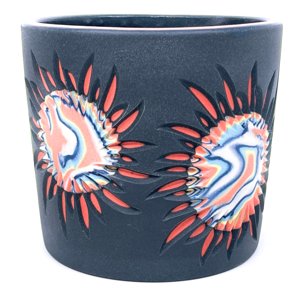 Solar Flare Mango & Black and White To Coral Marbled 3-Layer Tumbler